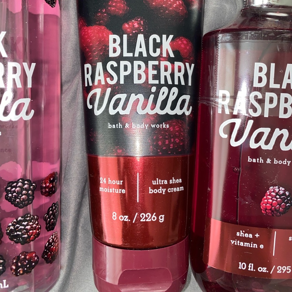 Black raspberry vanilla bath and body works set